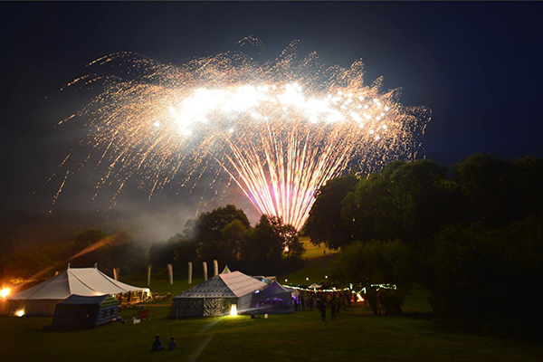 A wedding firework display at the Ocean View Hotel, Bournemouth